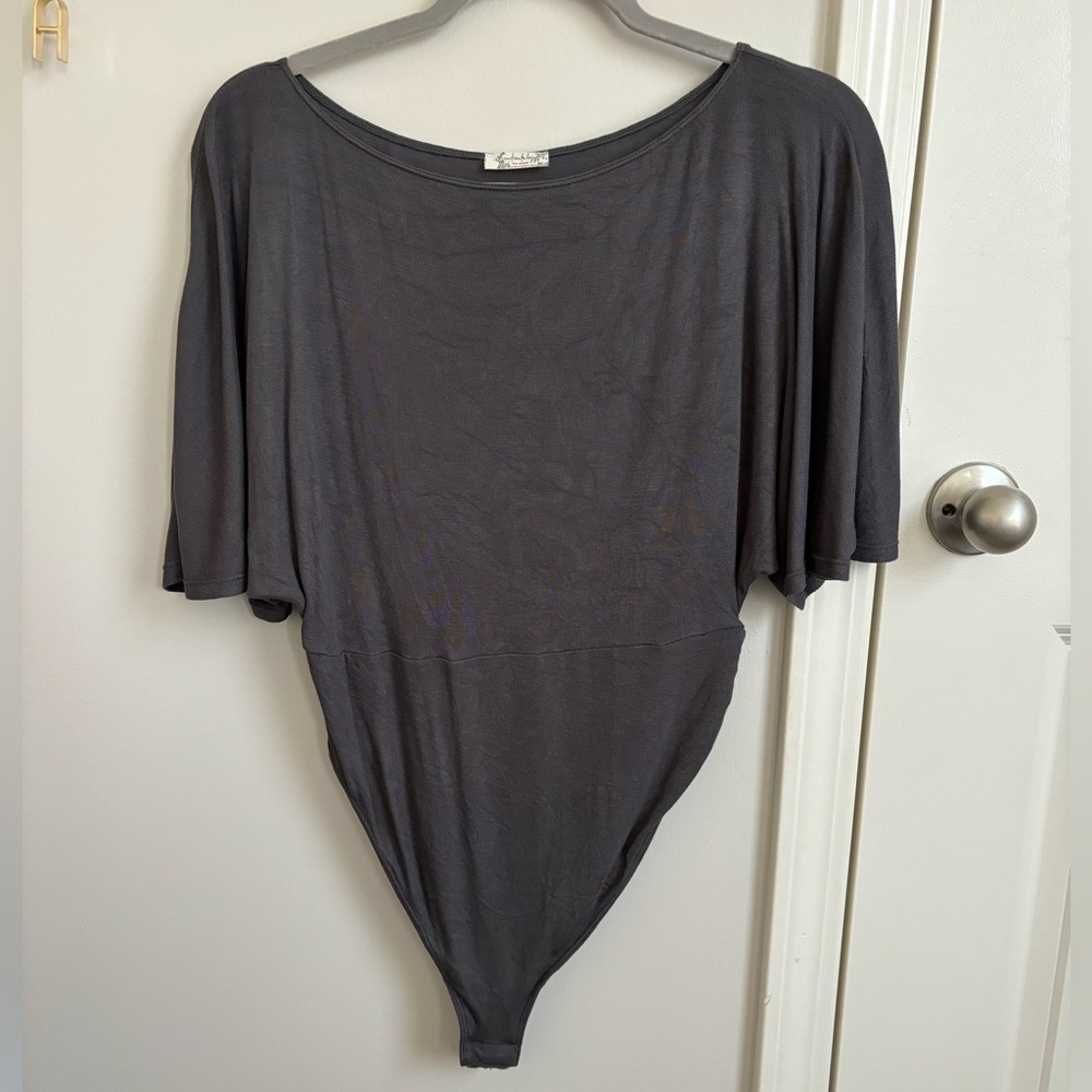 NWOT Elegant Charcoal Bodysuit